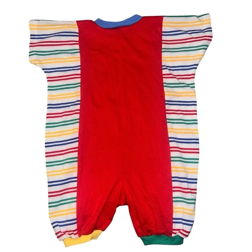 RARE!⭐️ Vintage OshKosh B'gosh Striped Baby Bodysuit Primary Colors 24 Months